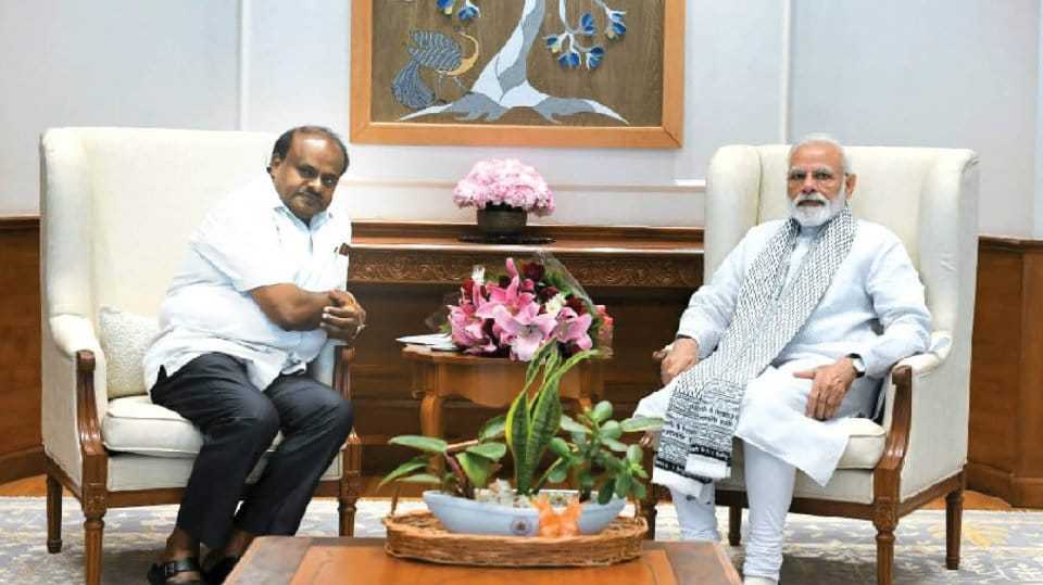 CM Kumaraswamy meets PM Modi in New Delhi