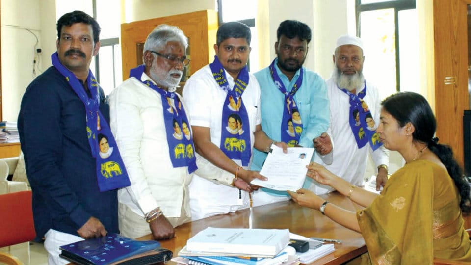 BJP and BSP candidates from Chamarajanagar file papers