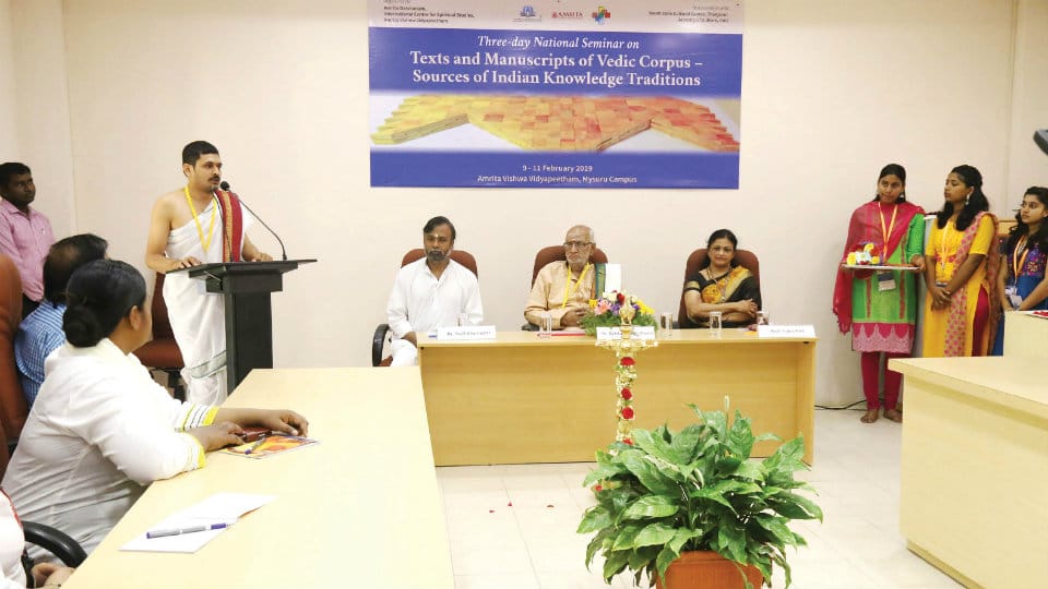 National Seminar on Manuscripts of Vedic Corpus held