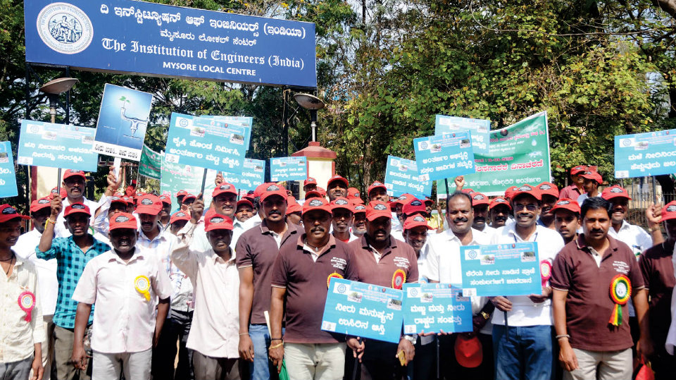 Plumbers take out awareness rally on rainwater harvesting