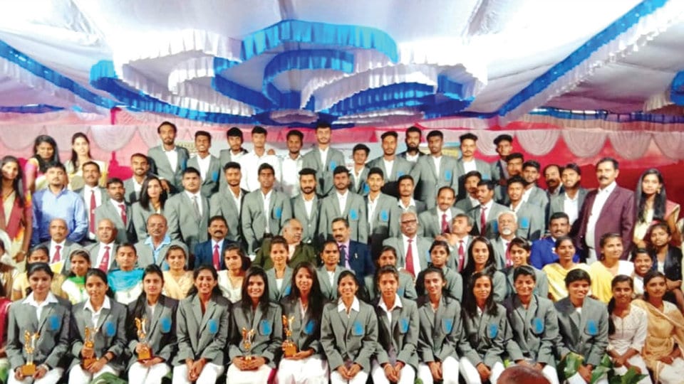 Mysore Varsity’s PE Department felicitates sports persons