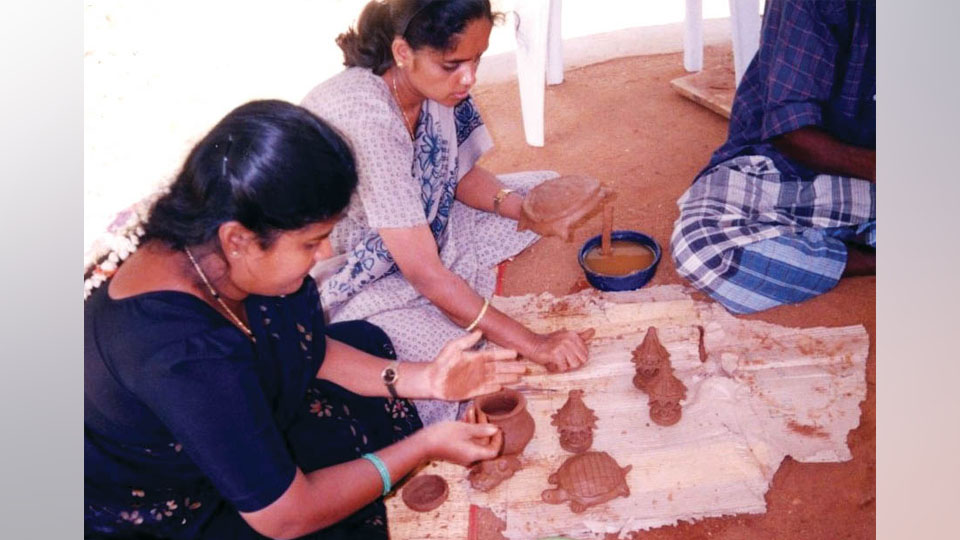 Training in Manipuri Pottery, Dry Leaves Art at IGRMS from May 8 to 15