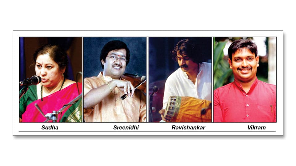 Karnatak music vocal concert by Vidu. M.R.  Sudha on Apr.26