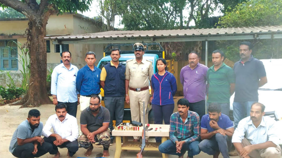 Six arrested for hunting Sambar at reserve forest