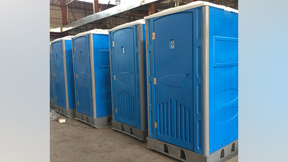 Mobile toilets for Policemen guarding EVMs