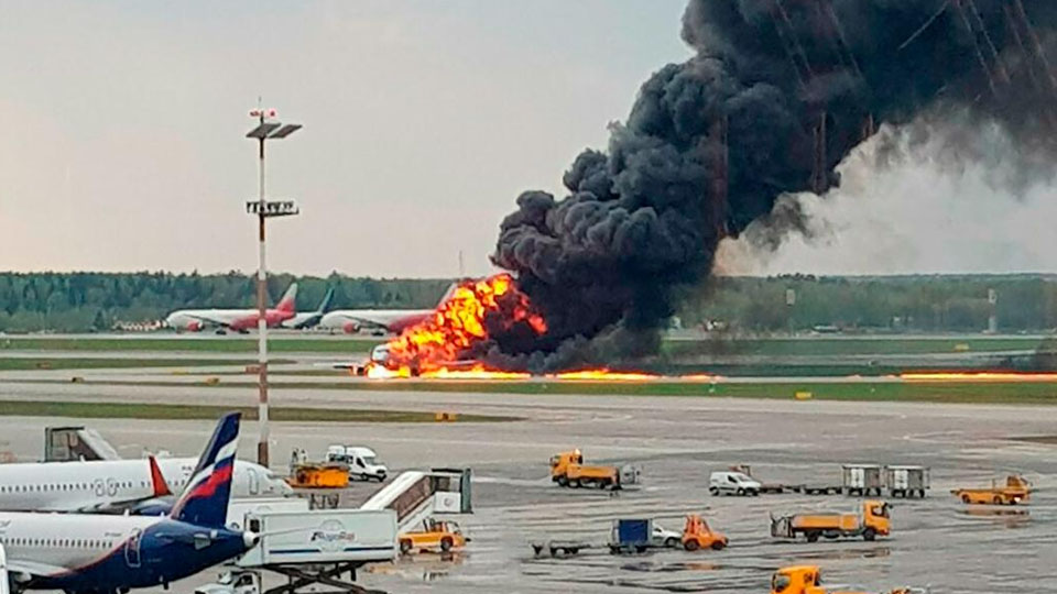 Over 40 dead as Russian plane bursts into flames
