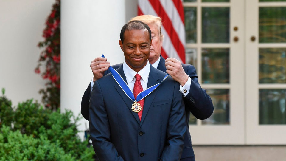 Trump awards Presidential Medal of Freedom to Tiger Woods