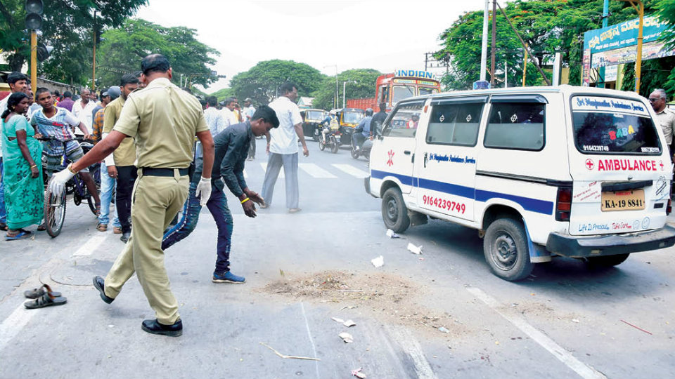 Unidentified man run over by truck on Sayyaji Rao Road
