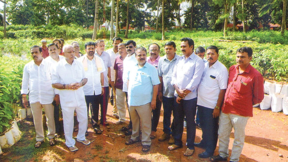 Yeddyurappa visits Green Mysuru Abhiyan Farm