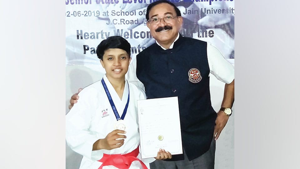 Wins gold in State Senior Karate Championships