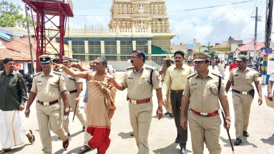 DC, City Police Commissioner inspect Chamundi Hill ahead of Ashada Friday
