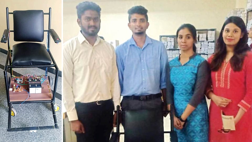VVCE students develop ‘Automated Wheel-chair with Gesture Control’