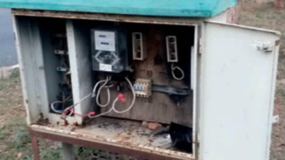 Open switch board in R.K. Nagar posing danger