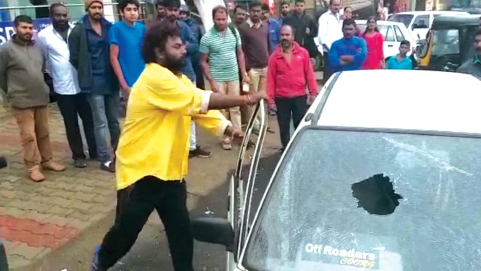 ‘Huccha’ Venkat thrashed in public at Madikeri