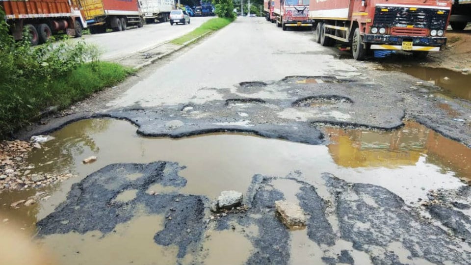 The pathetic condition of KRS Main Road