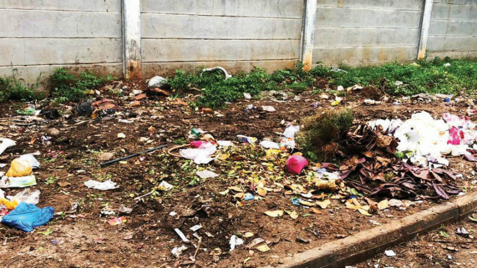 Garbage pile, an eyesore near Ramakrishna Ashrama