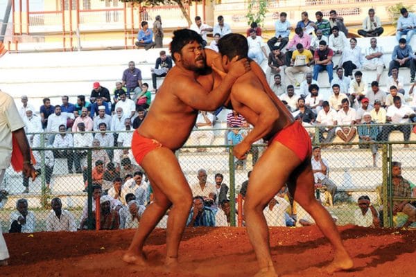 Wrestling competition by Ashokapuram Friends Balaga on Oct. 1