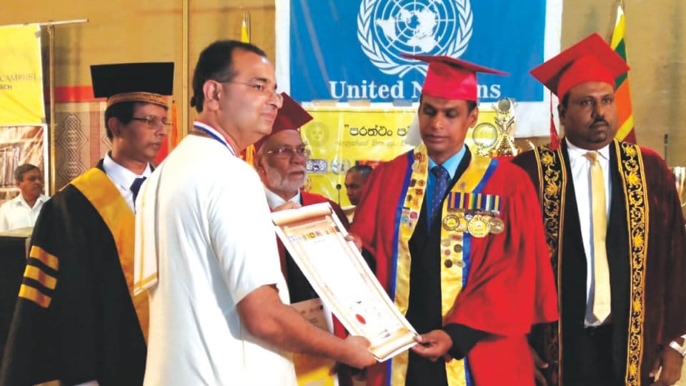 Madhavananda Dasa conferred Deshabandhu Award in Sri Lanka