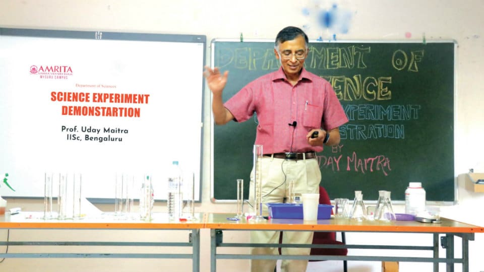 IISc. Professor gives demo on Science experiments at City College