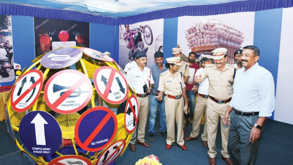 Traffic Police Stall opens in Dasara Expo