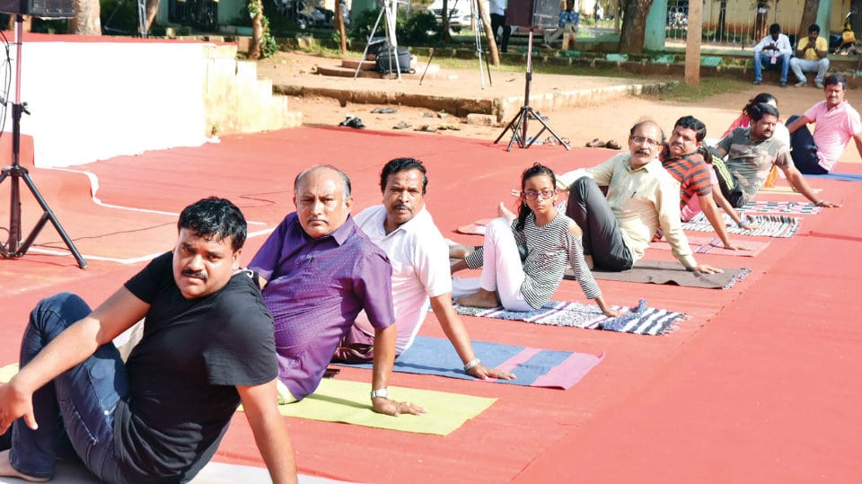 Media persons mend  their body with Yoga