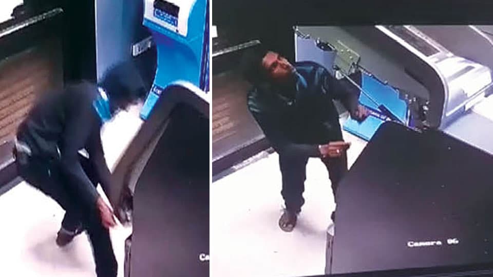 He opens the ATM machine with ease, within seconds