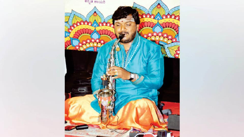 Saxophone Concert at Suttur Mutt in city by Vid. Harish Pandav