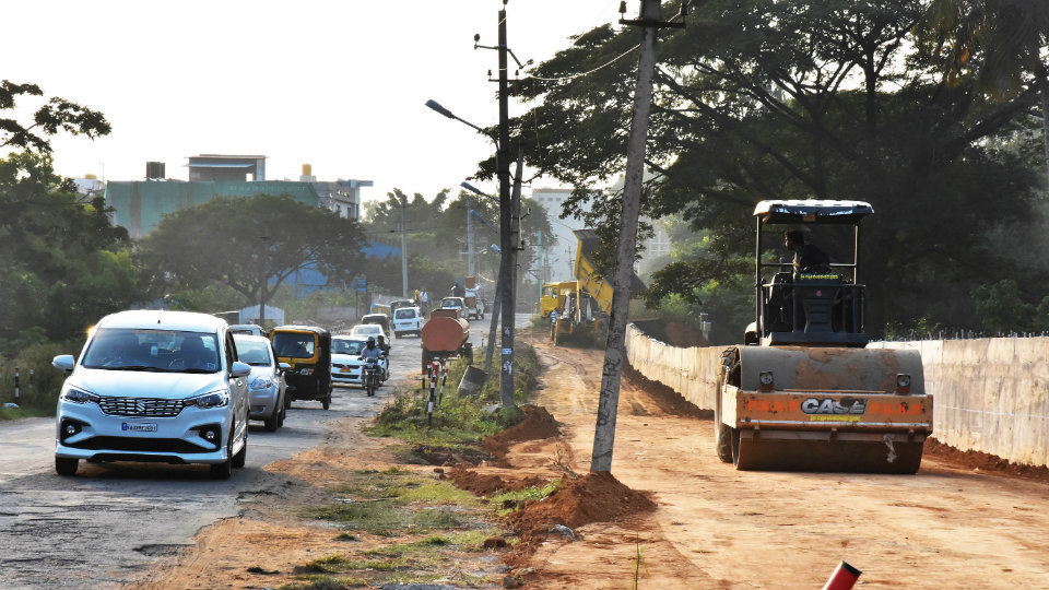 Bogadi Road widening works under progress