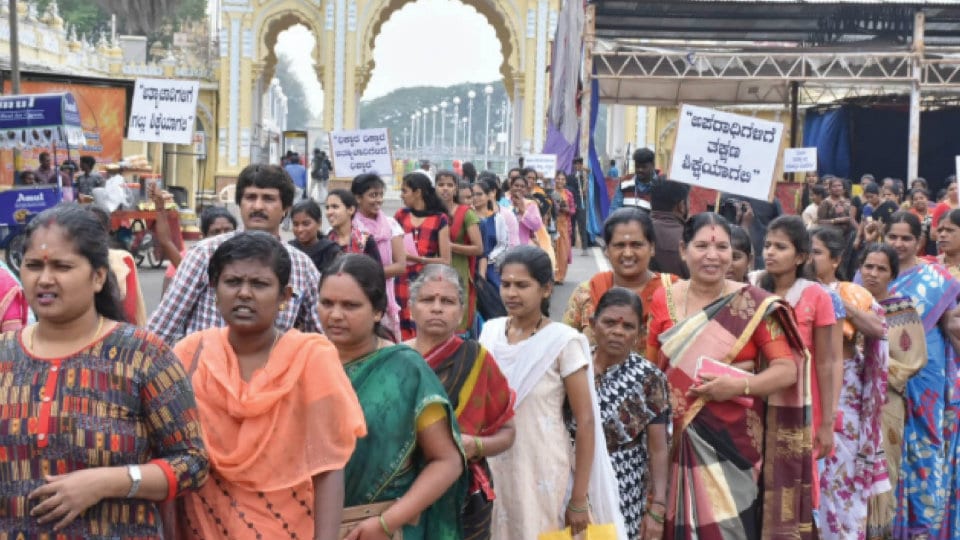 ODP rally demands execution of all rape accused, Anganwadi workers seek service rules
