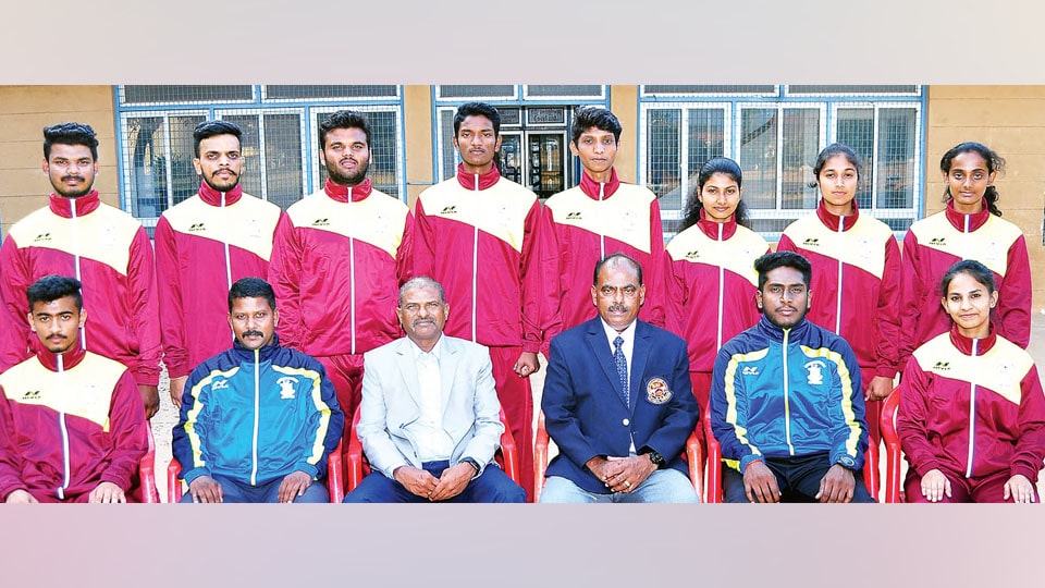 Karatekas of Mysore University for All India Tournament