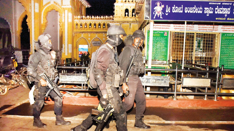 Mock Counter-Terrorism Drill by NSG Commandos at Mysore Palace ends at 2.30 this morning