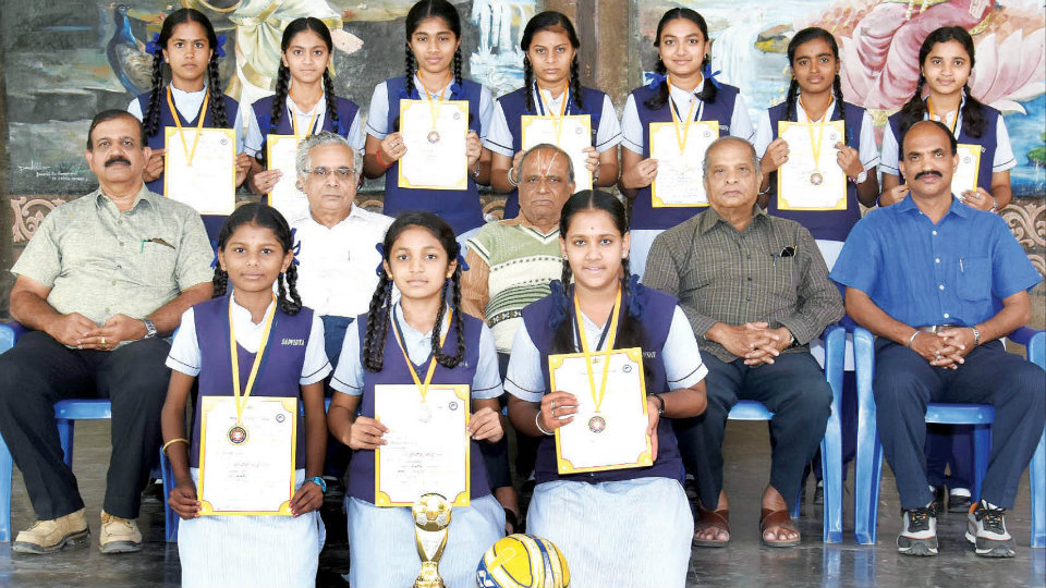 Winners of District-level Girls Volleyball Competition