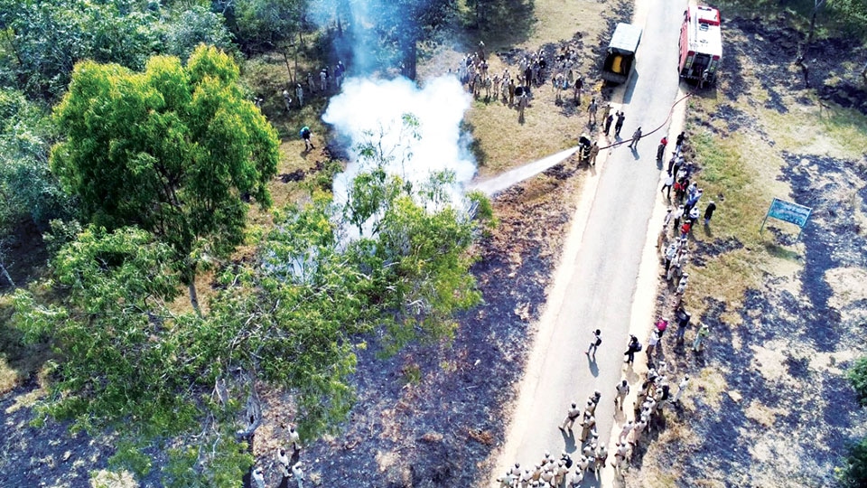 Thermal Drones to battle wildfires at Nagarahole