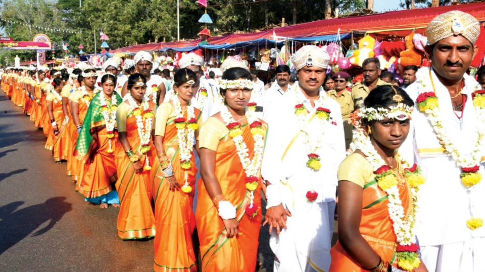 178 couples tie knot at mass marriage in Suttur Jathra