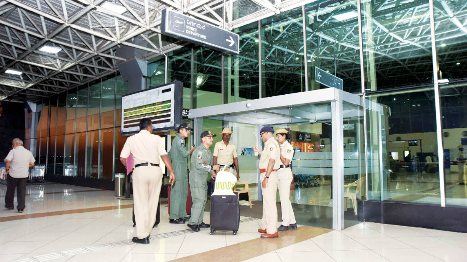 Echo of bomb scare at Mangaluru Airport: High alert in Mysuru, KRS