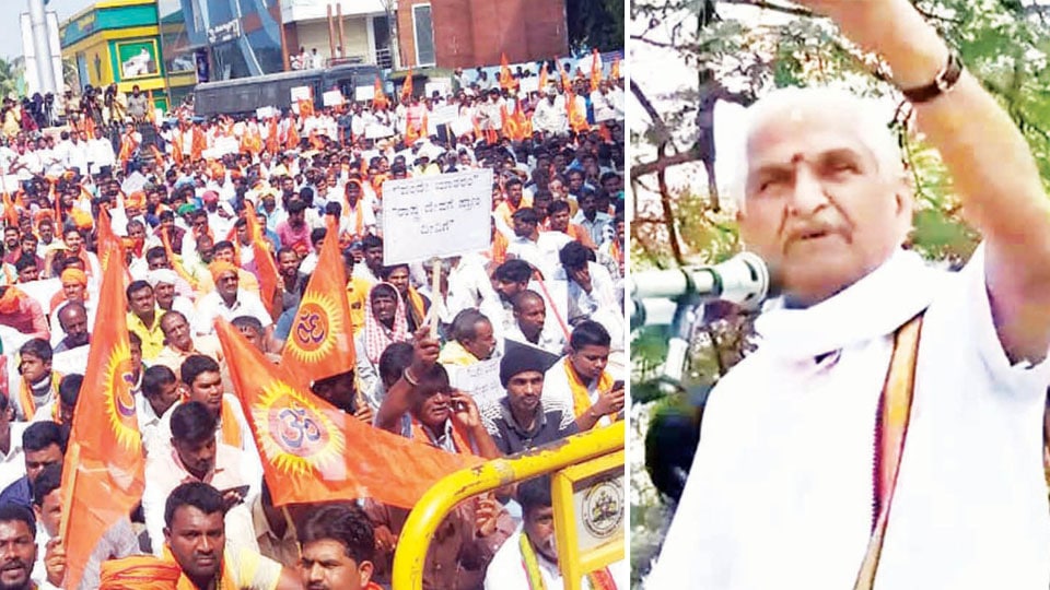 BJP takes out massive rally against Jesus Statue at Kanakapura