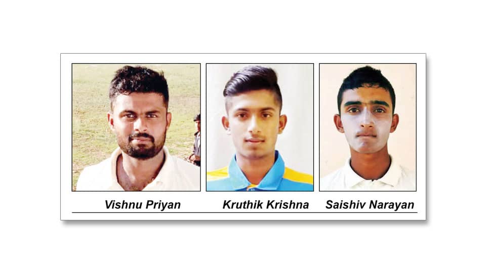 KSCA Mysuru Zonal League 2019-20: Vishnu, Kruthik, Saishiv Narayan slam centuries in drawn tie
