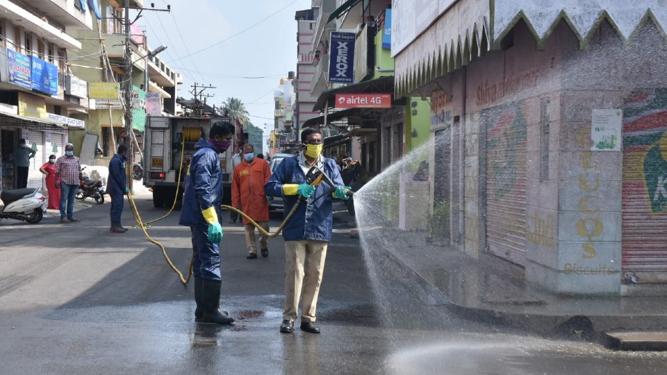 Mysuru on a Mission: MCC sprays disinfectants in all 65 wards
