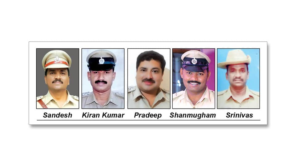 ACP Sandesh Kumar and seven other Police Officers from Mysuru get CM’s Gold Medal