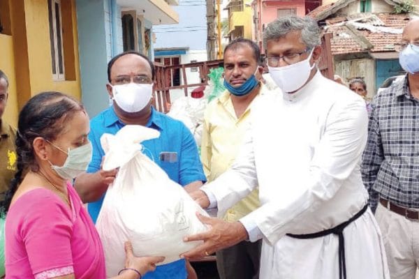 St. Bartholomew's Church donates groceries to the needy