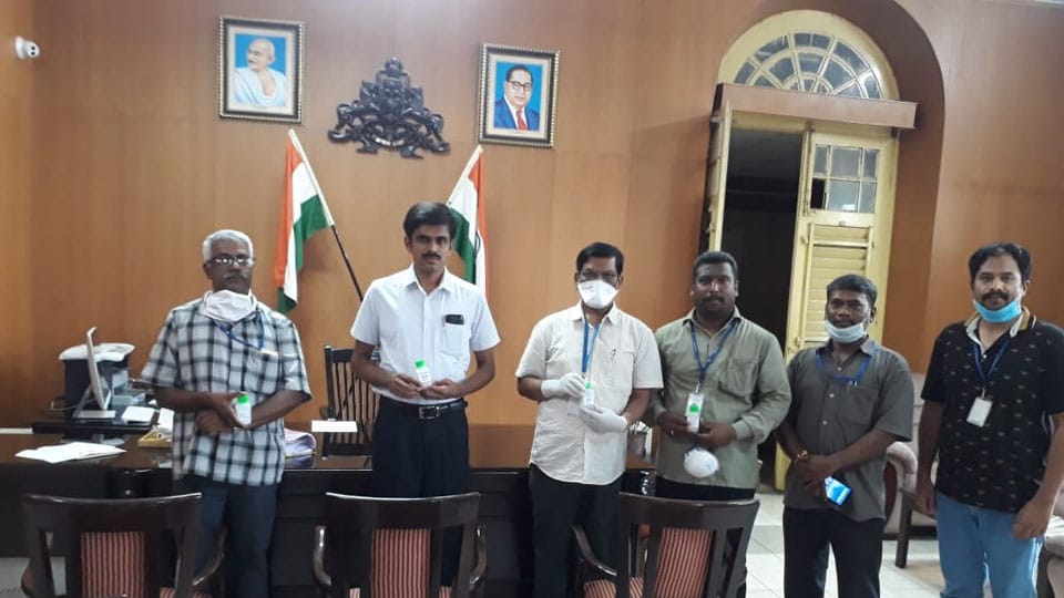 CSIR-CFTRI supplies hand sanitisers for field workers in Mysuru