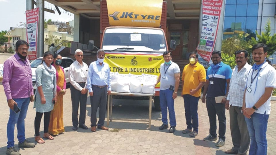 J.K. Tyre distributes groceries under CSR initiative