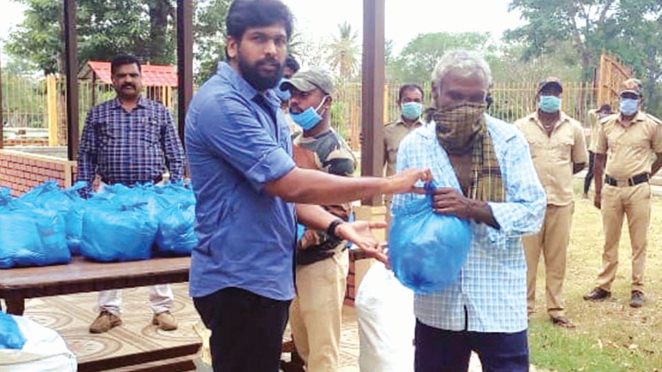 Ration articles distributed to Mahouts at Dubare Elephant Camp