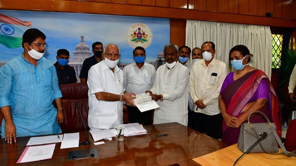 Co-op. Minister donates Rs. 85 lakh to CM’s Relief Fund