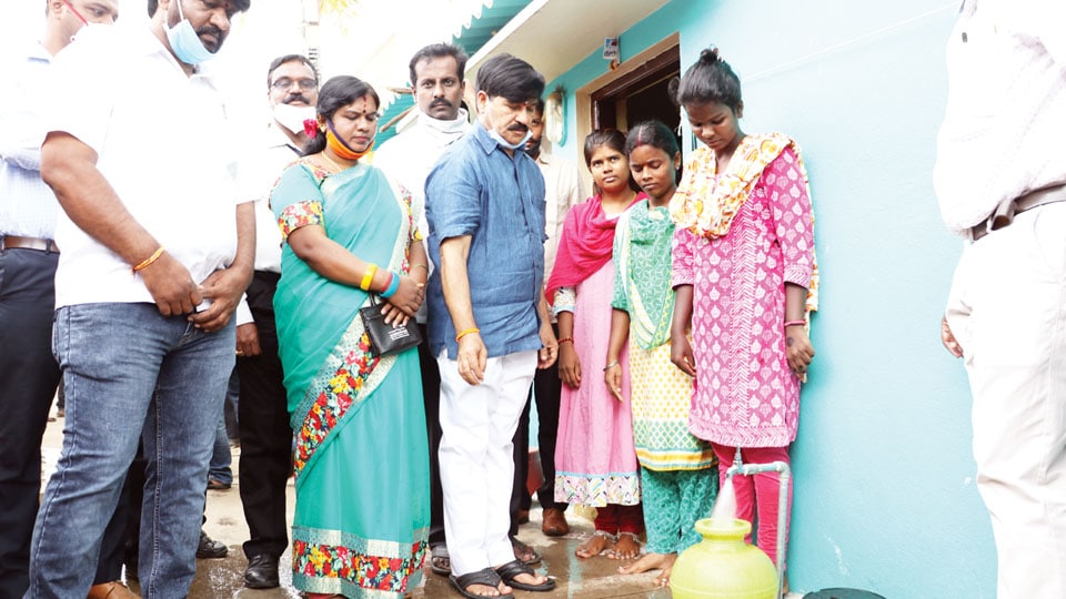 MLA S.A. Ramdas inspects water supply at households in MCC Wards