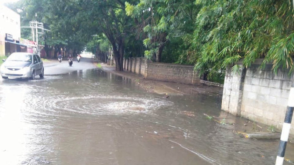 Overflowing manhole causing problems near JSS College
