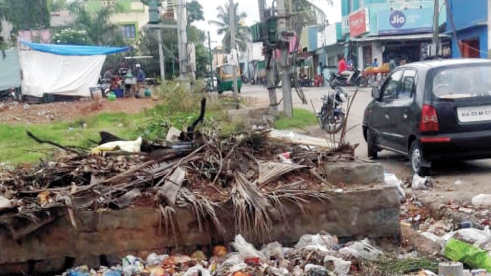 Foul smell emanating from garbage  dump at Azeez Sait Nagar