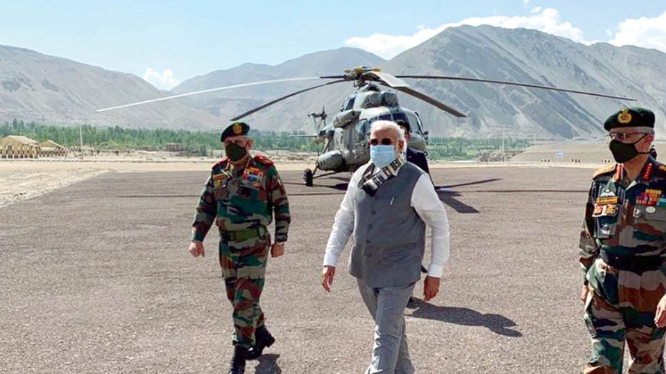Morale booster: PM Modi flies to Ladakh, meets soldiers