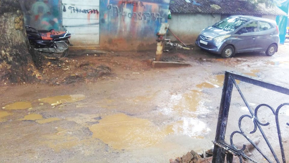 Pathetic condition of the road in Rajendranagar