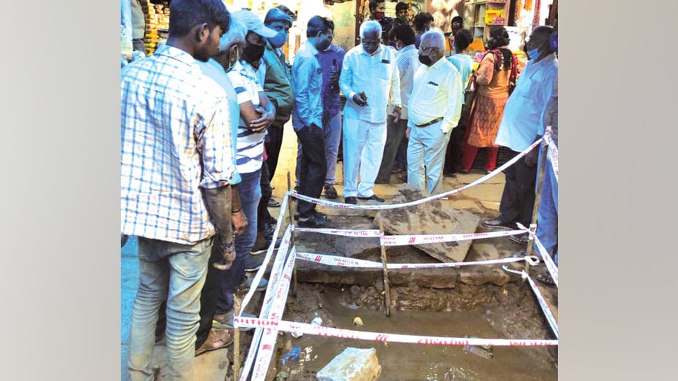 Digging work inside Devaraja Market irks traders
